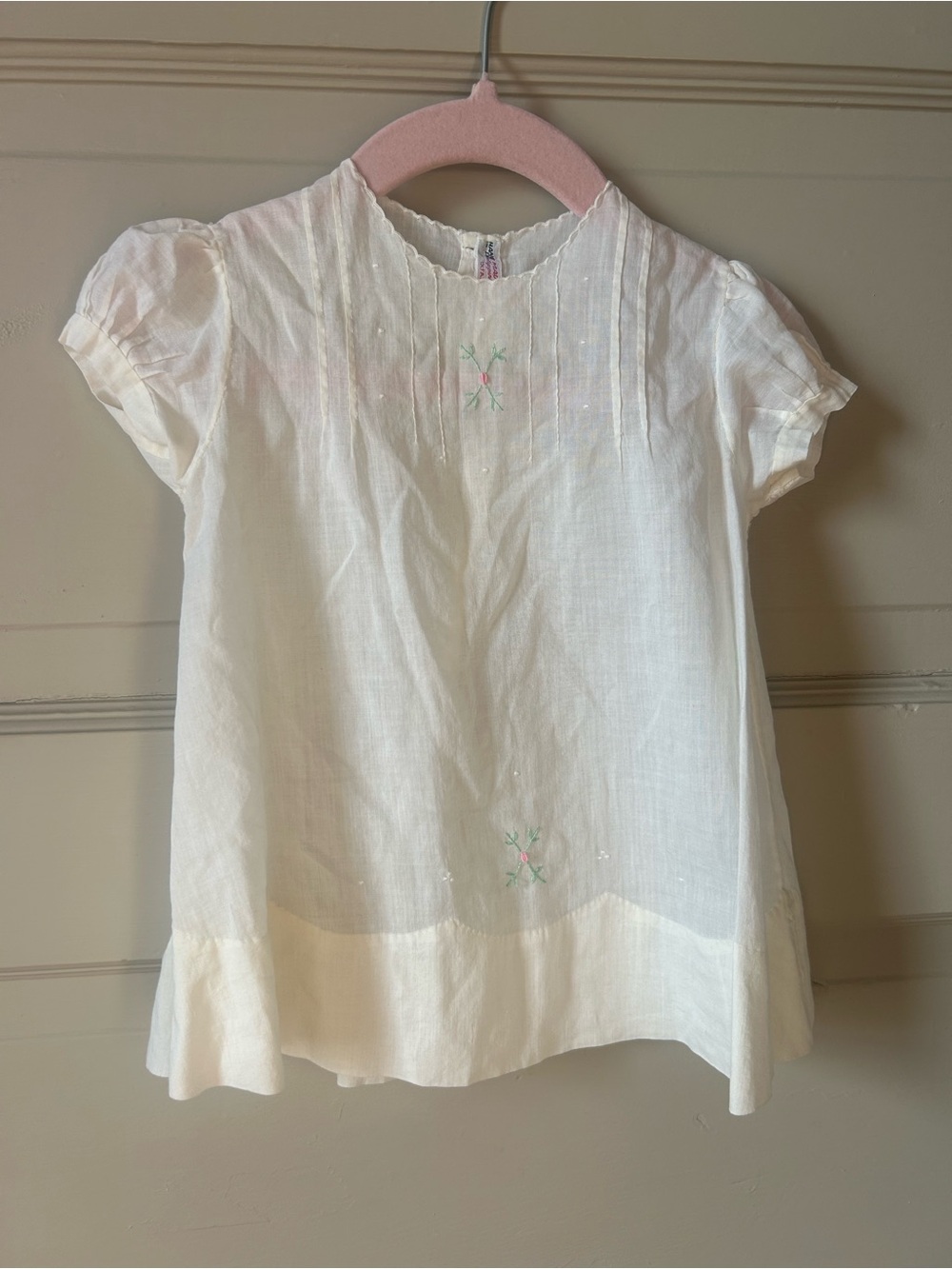Baby Girl Vintage Embroidered Cotton Dress - 6-12m